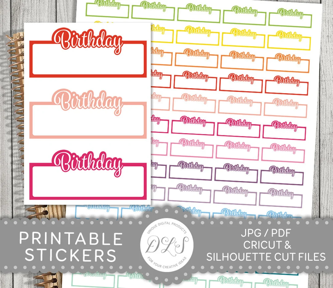 Printable Birthday Planner Stickers Birthday Reminder Stickers Birthday Planner Stickers Birthday Box Stickers Birthday Stickers FS135 Etsy