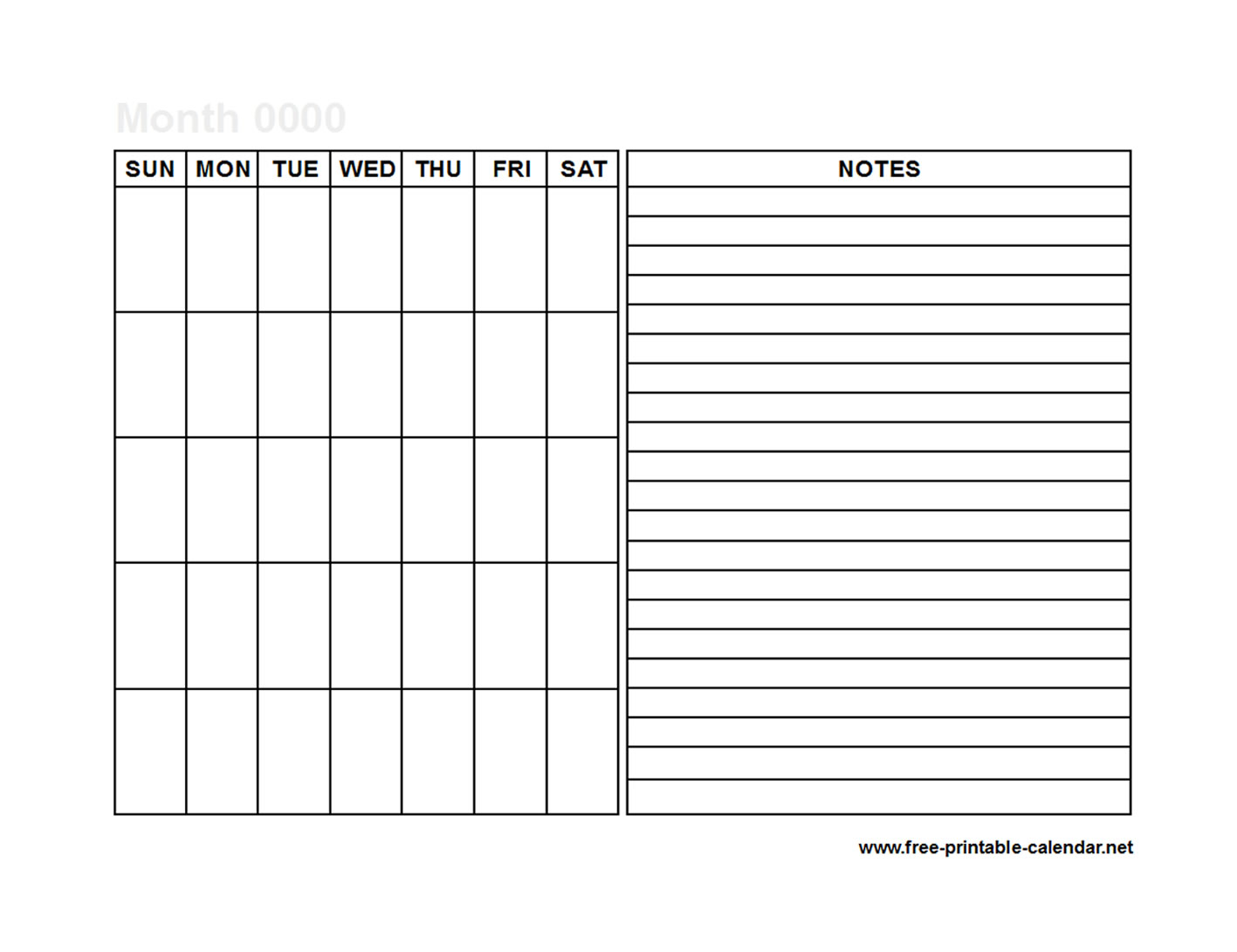Printable Blank Calendar Printable Blank Calendar