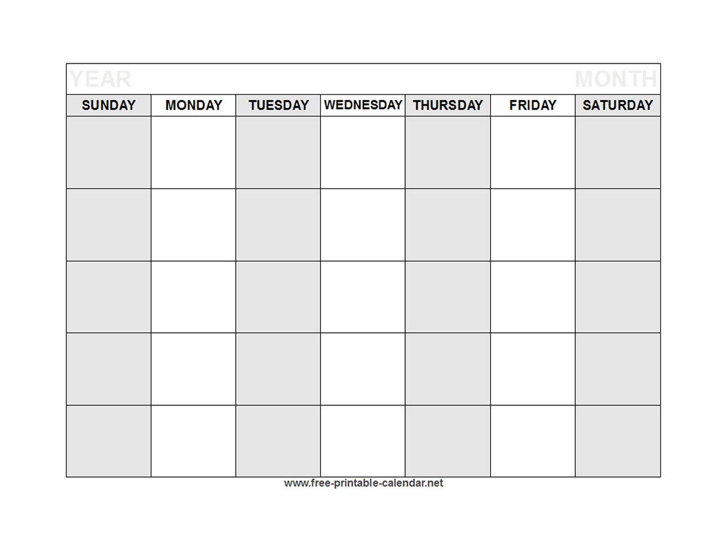 Printable Blank Calendar Printable Blank Calendar