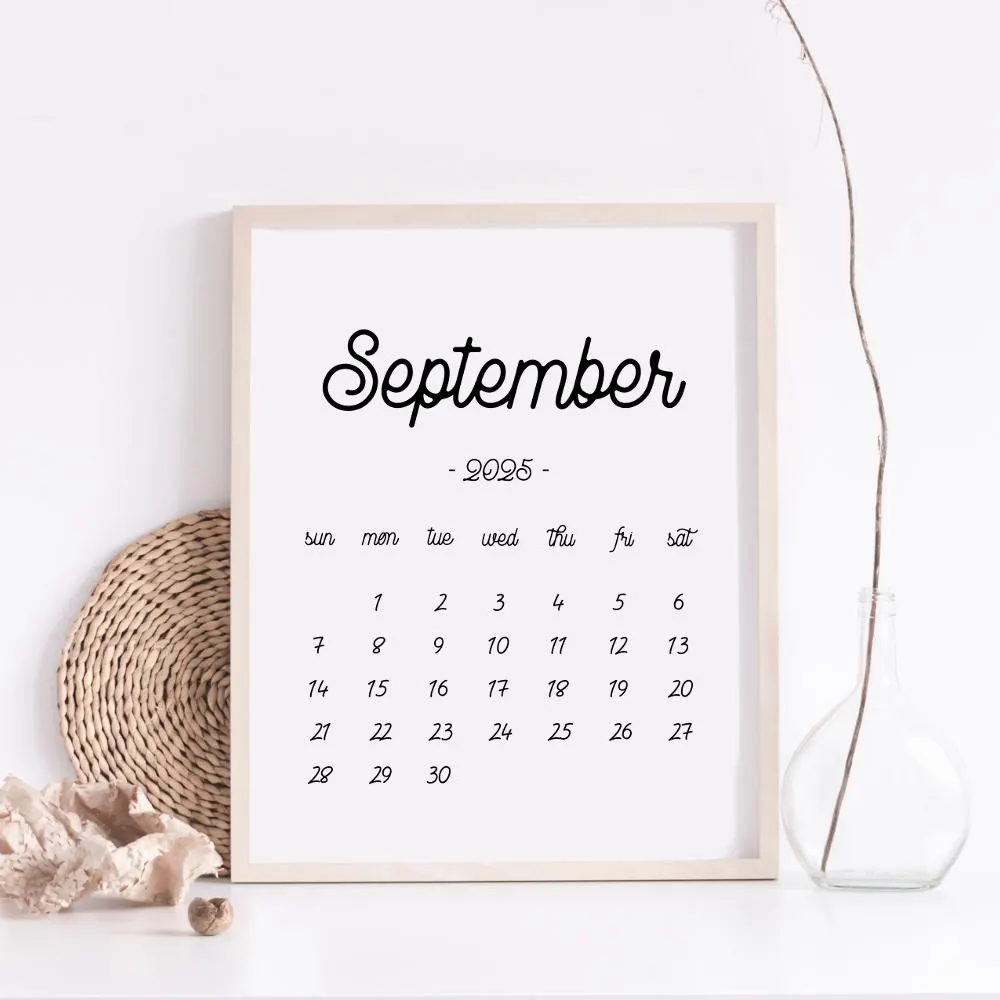 Printable Calendar September 2025 September Calendar September 2025 Baby Due Date Calendar Pregnancy Calendar Etsy