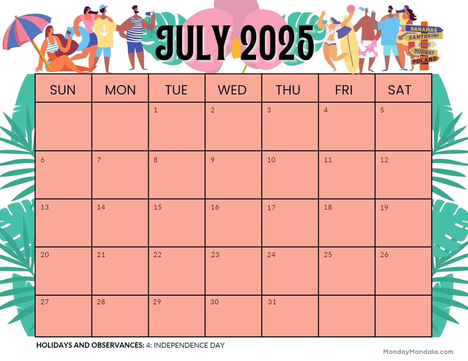 Monthly Calendar 2025-2026 Printable Free Vertical