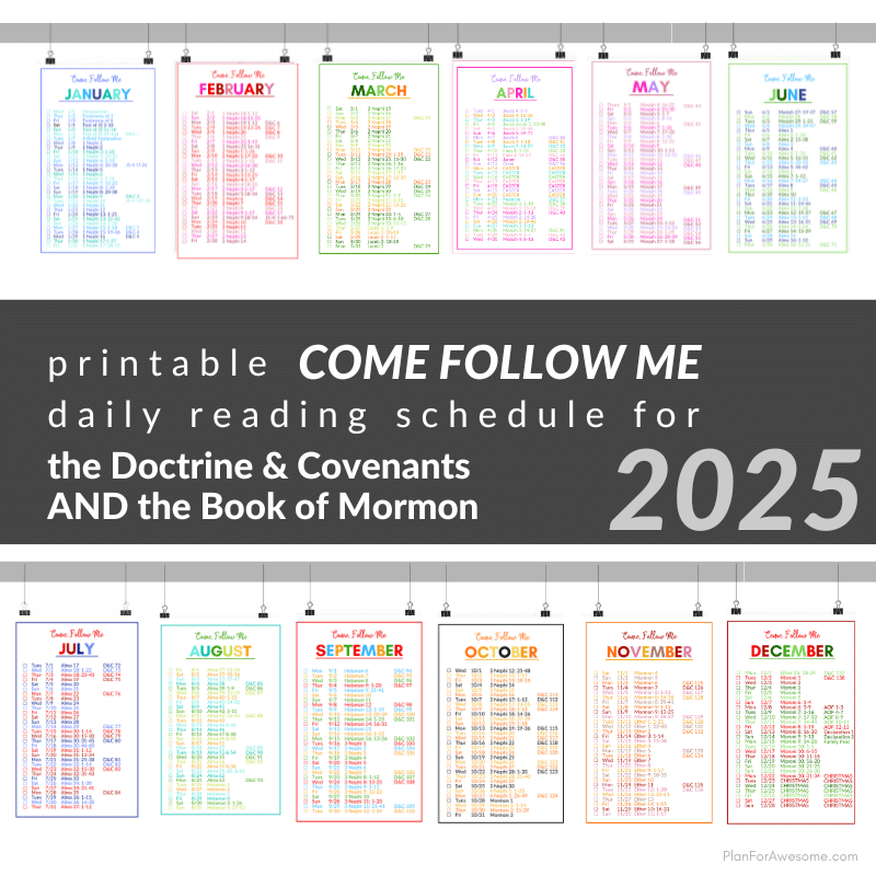 Printable Daily Reading Schedule For 2025 Come Follow Me For The Book Of Mormon AND Doctrine Covenants Plan For Awesome Printable Daily Reading Schedule For 2025 Come Follow Me For The Book Of Mormon AND Doctrine Covenants Plan For Awesome