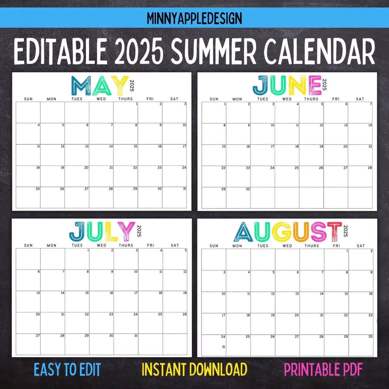 Printable Editable SUMMER Calendar June July August Calendar May 2025 June 2025 July 2025 August 2025 Summer Planner Etsy UK Printable Editable SUMMER Calendar June July August Calendar May 2025 June 2025 July 2025 August 2025 Summer Planner Etsy UK