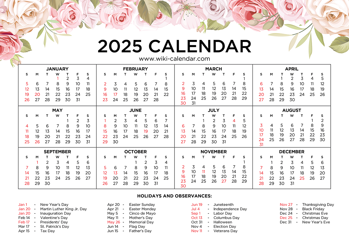 Printable Editable Calendar 2025 Open Office