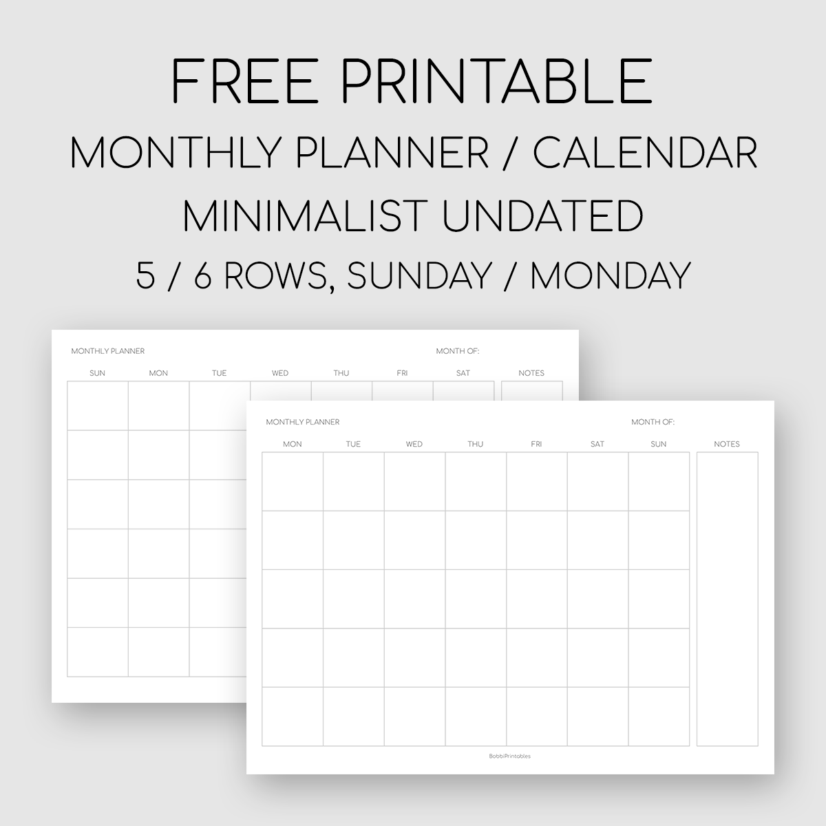 Planner Calendar Printable