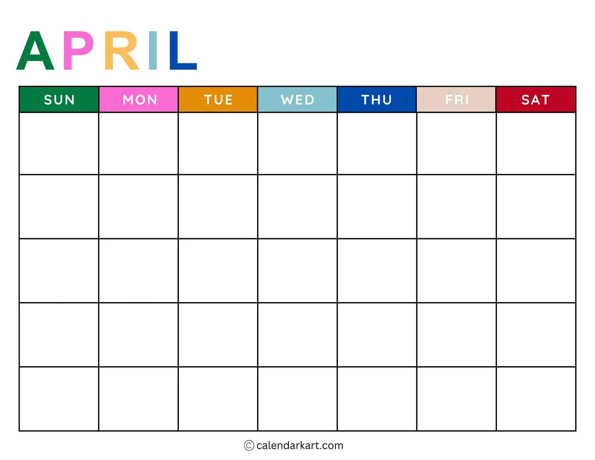 Blank Calendar Printables