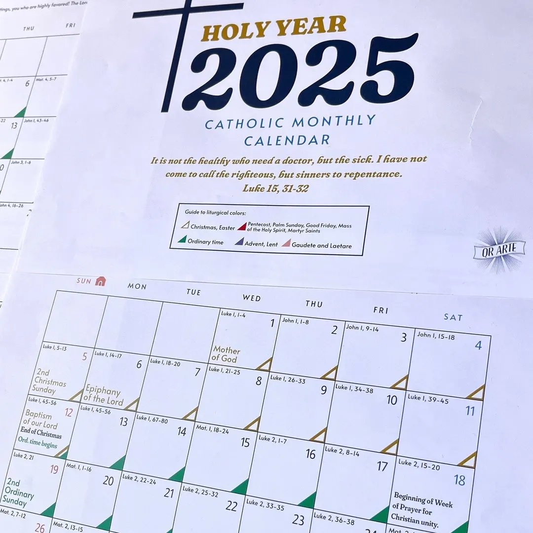 Free Printable Catholic Liturgical Calendar 2025