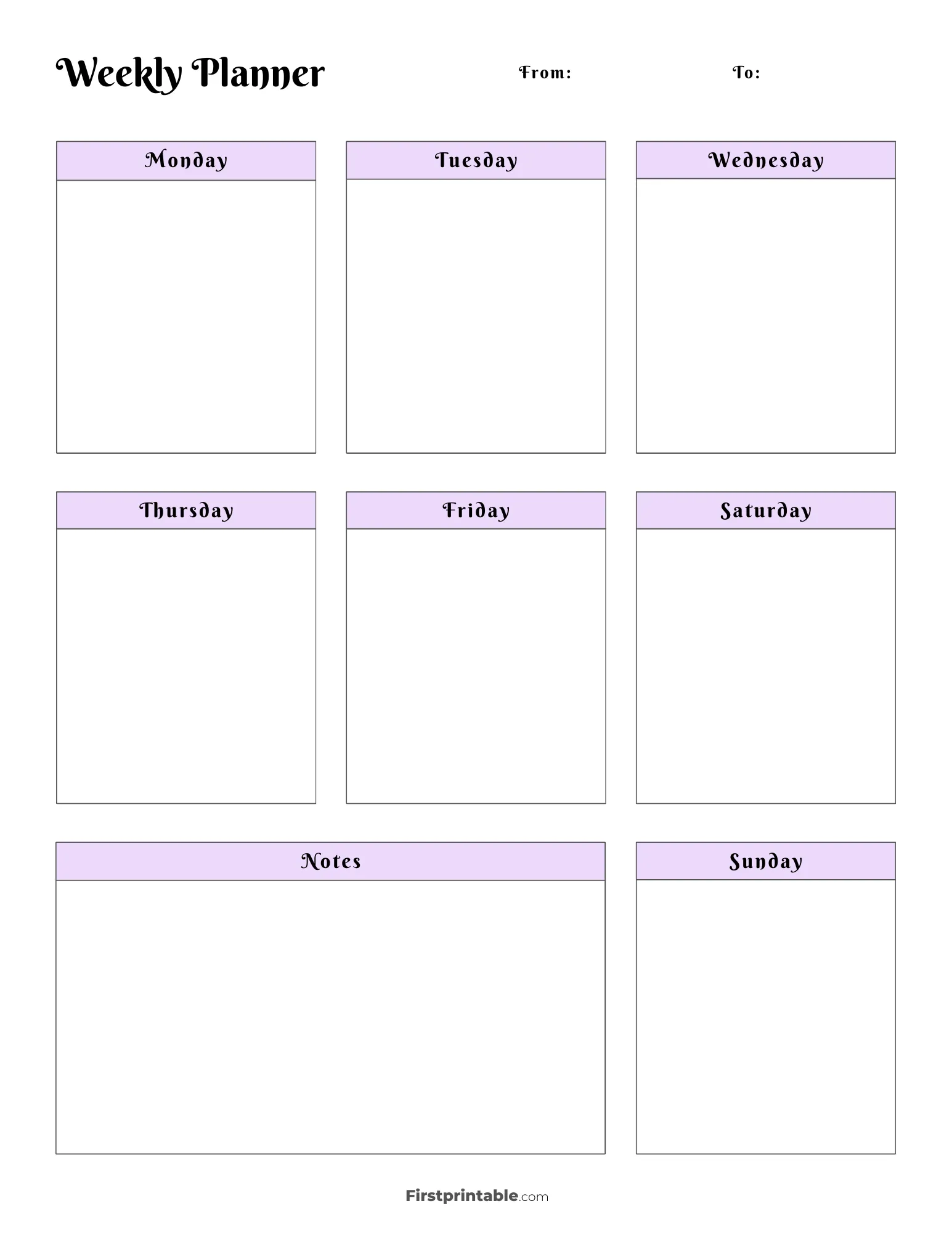 Blank Printable 2 Week Calendar