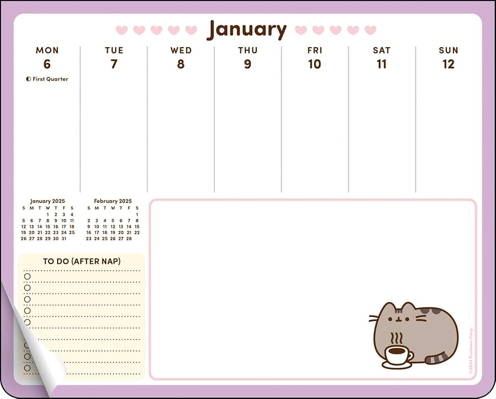 Pusheen 2025 Weekly Desk Pad Calendar Belton Claire 9781524887179 Amazon Books