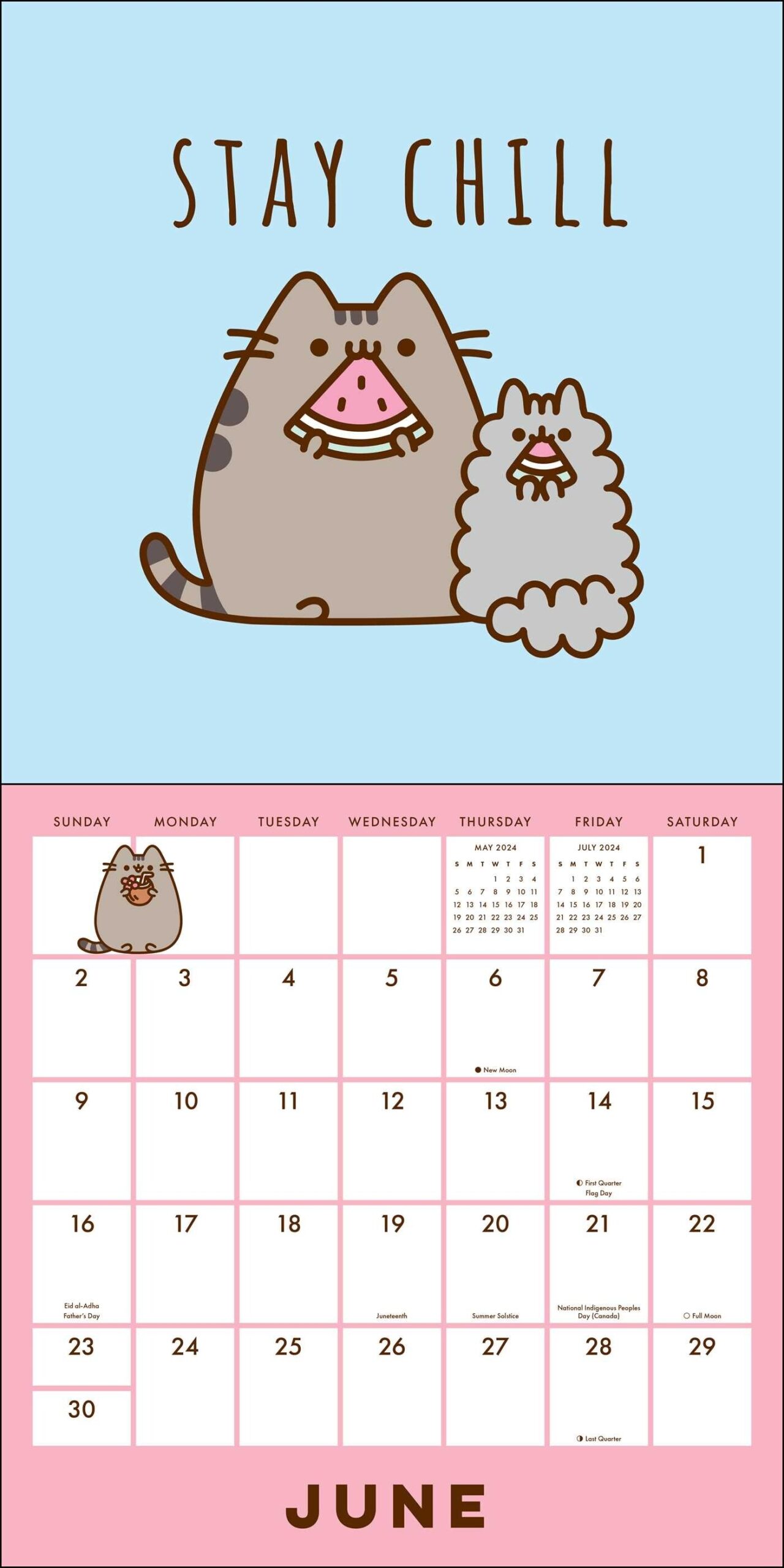 Pusheen Calendar 2025 Printable