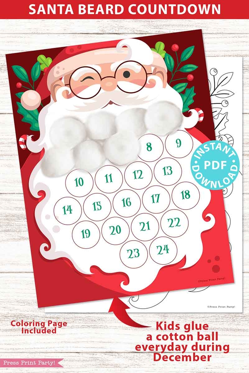 Christmas Calendar Countdown Printable