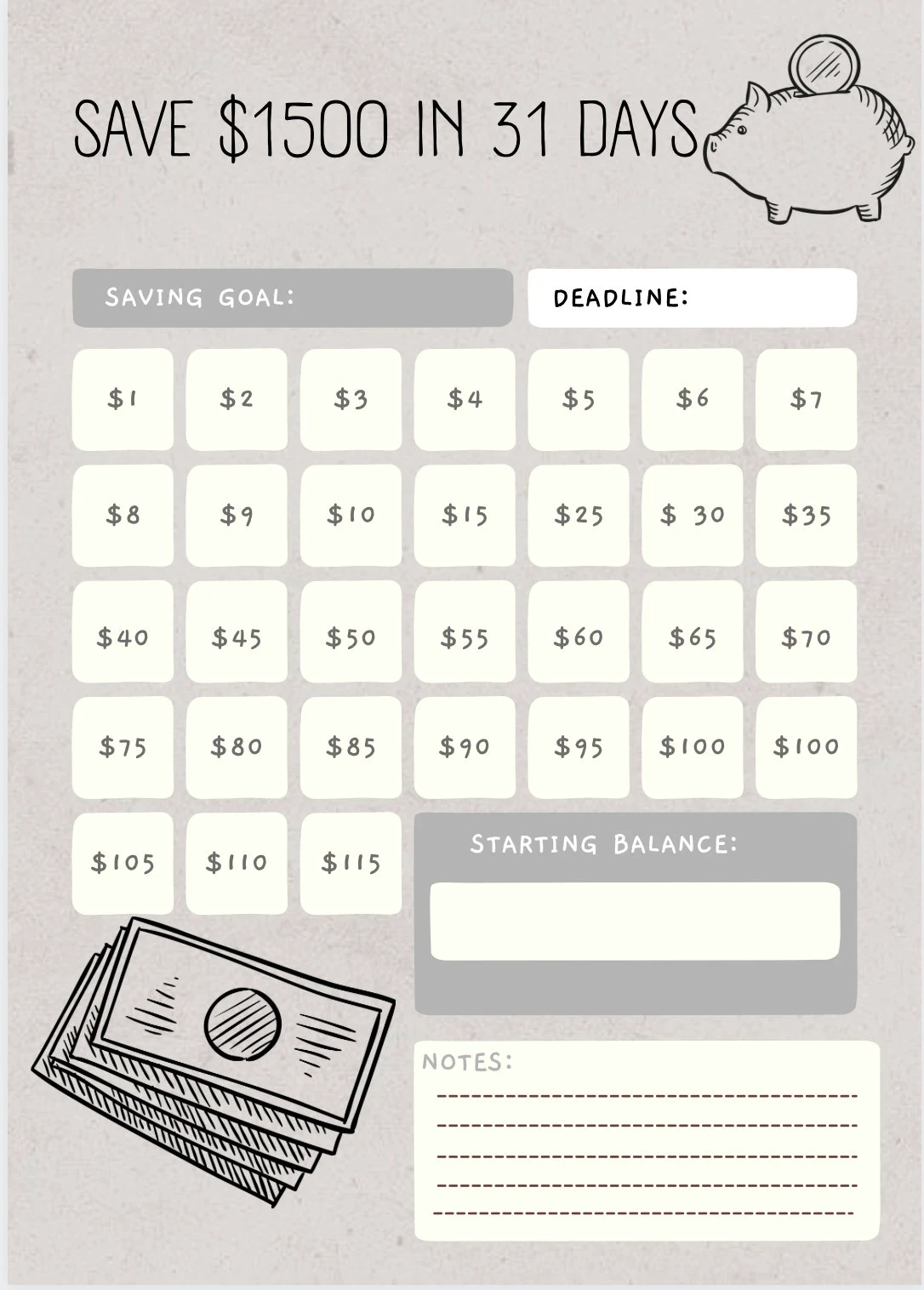 Save 1500 In A Month money Challenge 1500 Savings Challenge saving Money Saving Challenge money Tree savings 30 Day Challenge money Binder Etsy