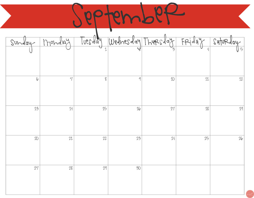 September 2015 Calendar Free Printable Live Craft Eat