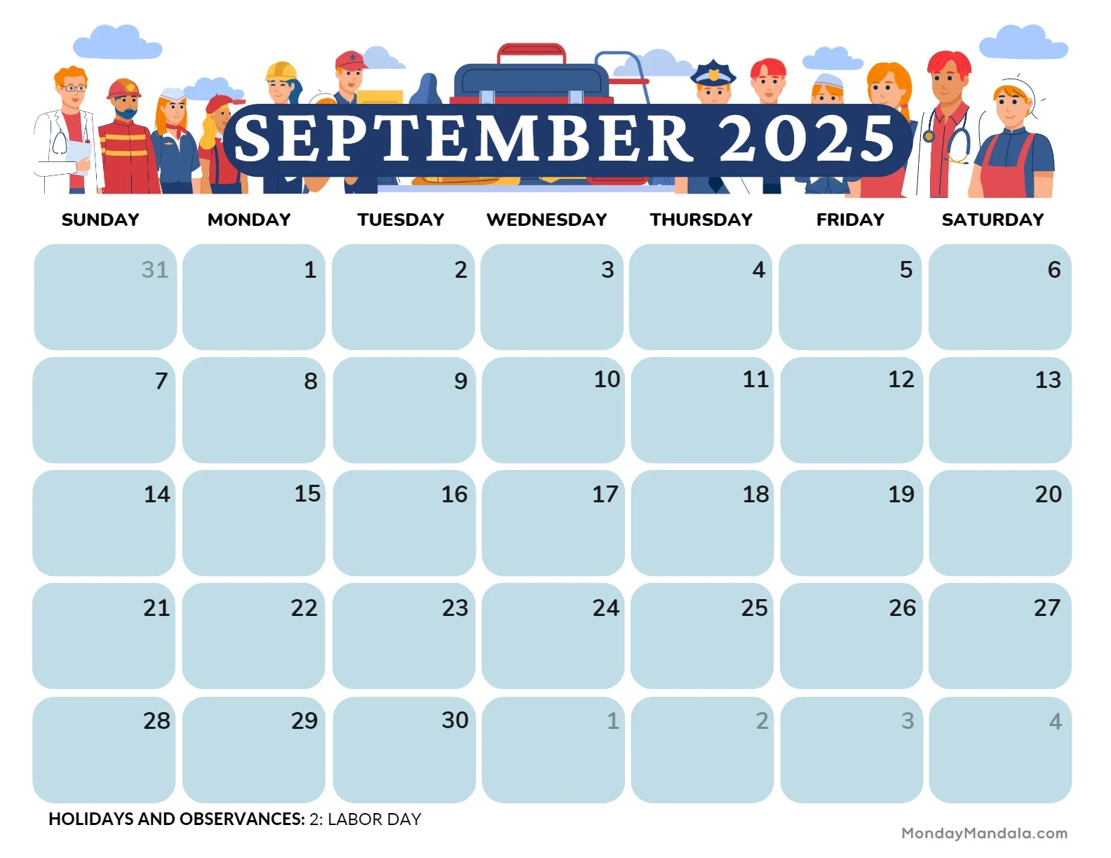 September 2025 Calendar 52 Free PDF Printables 
