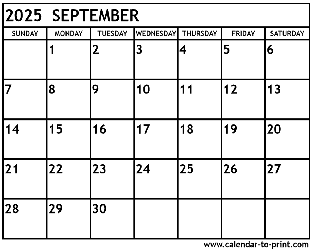 september 2025 calendar printable