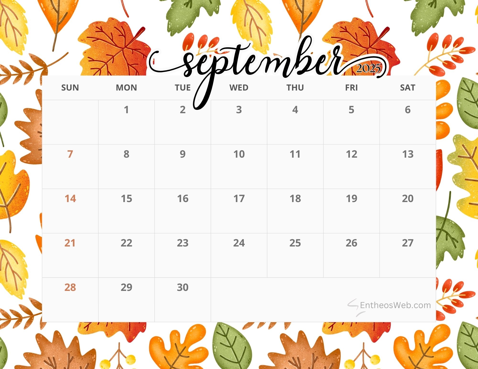 September 2025 Calendar Printables EntheosWeb September 2025 Calendar Printables EntheosWeb