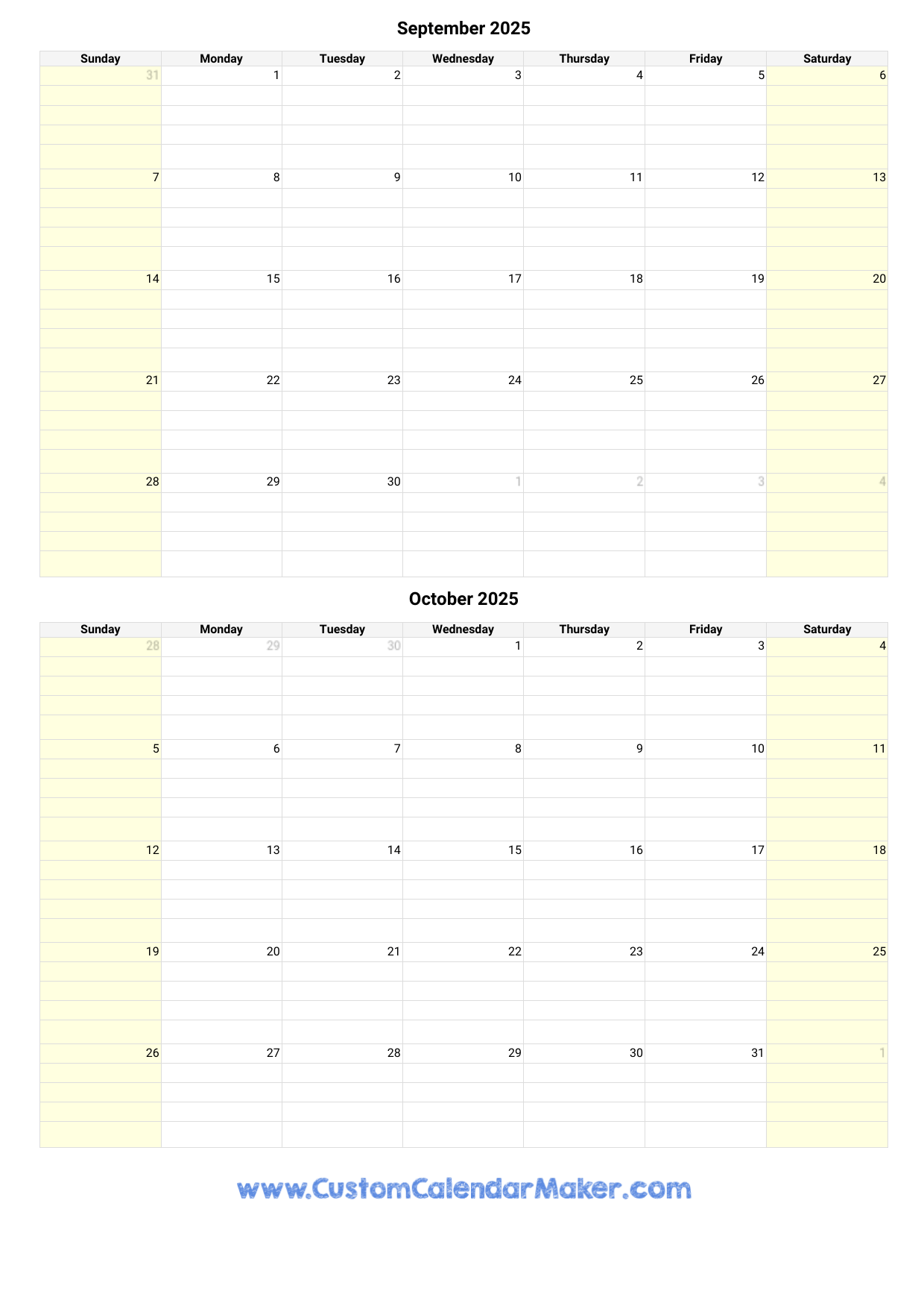 Printable Calendar Sept And Oct 2025 Printable Calendar Sept And Oct 2025