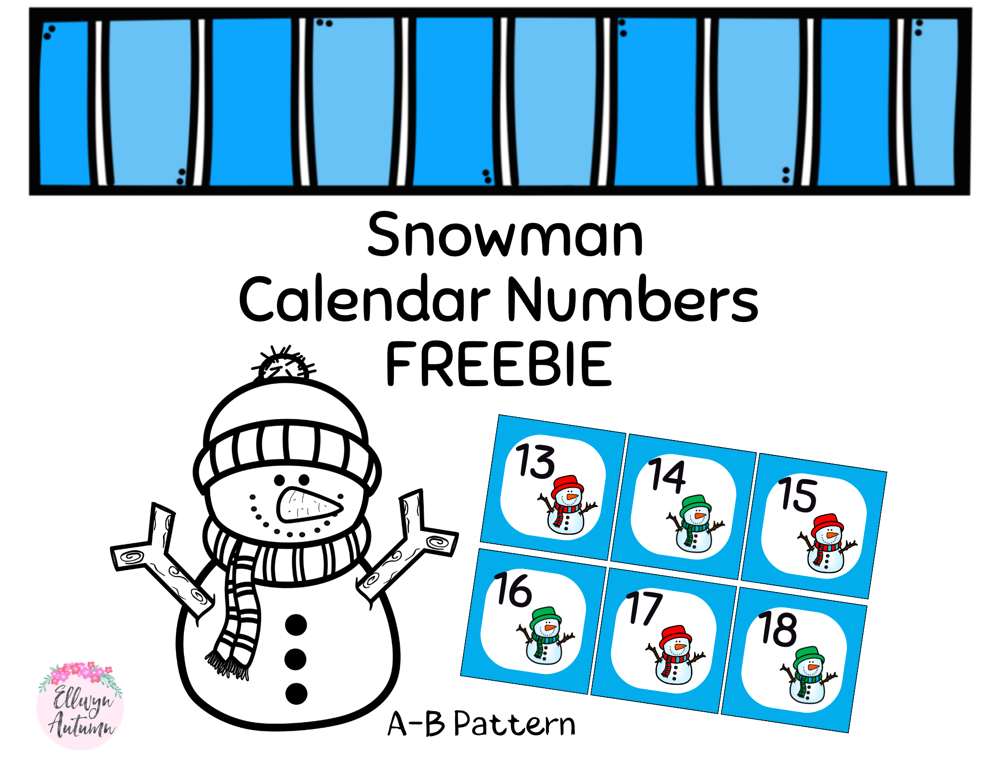 Snowman Calendar Numbers Freebie Made By Teachers