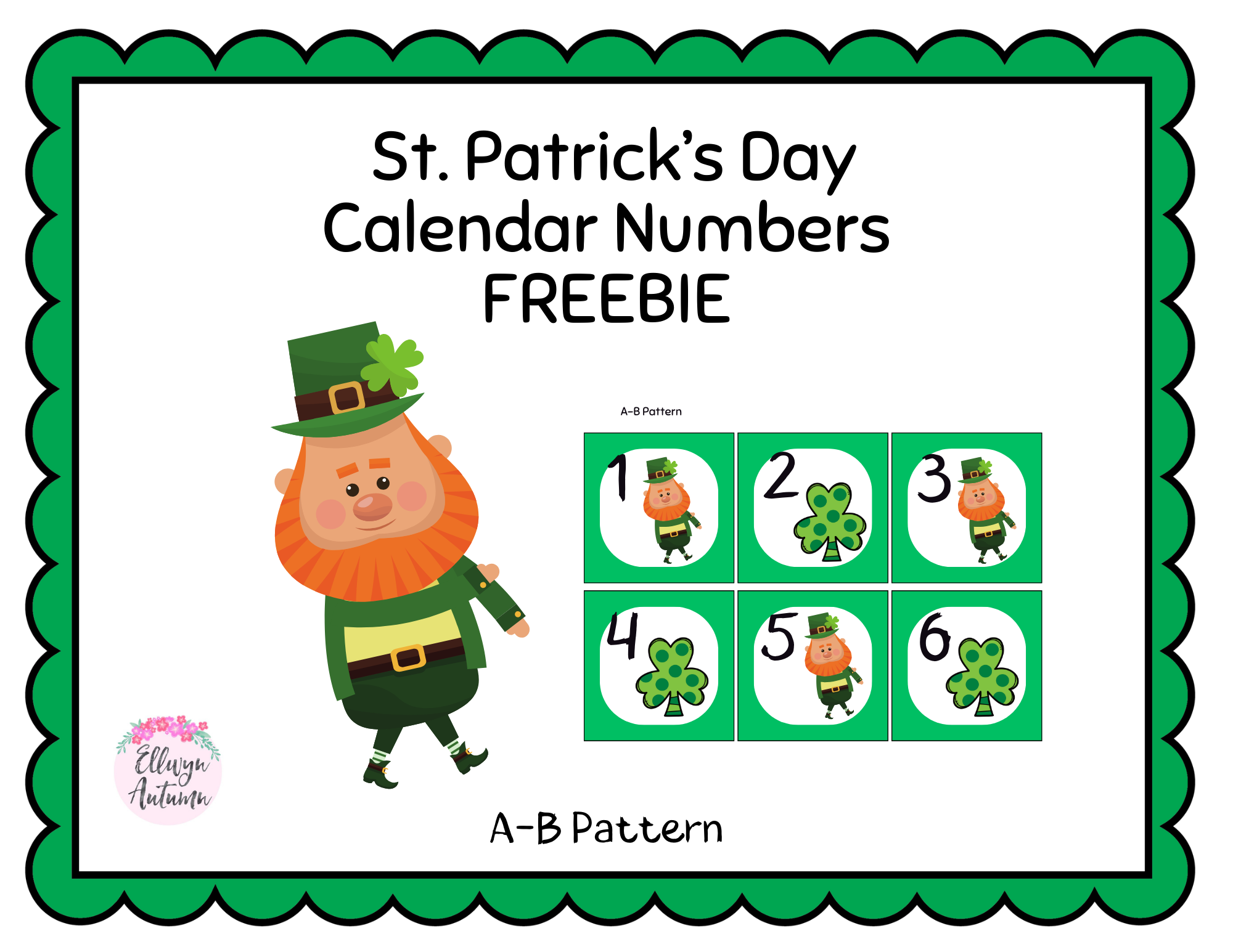 St Patrick s Day Calendar Numbers Freebie Made By Teachers