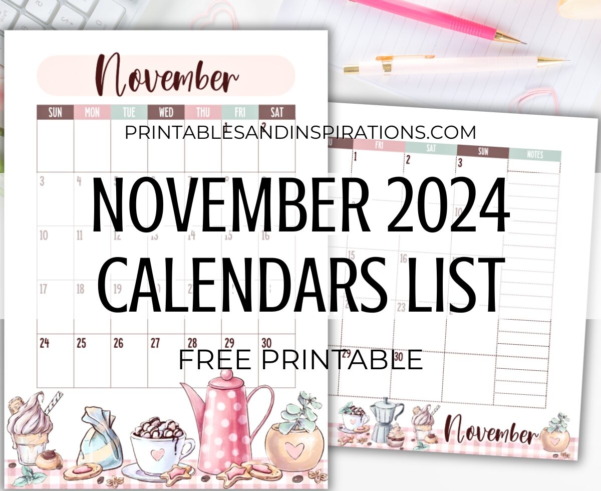 November Calendar Printable Pdf