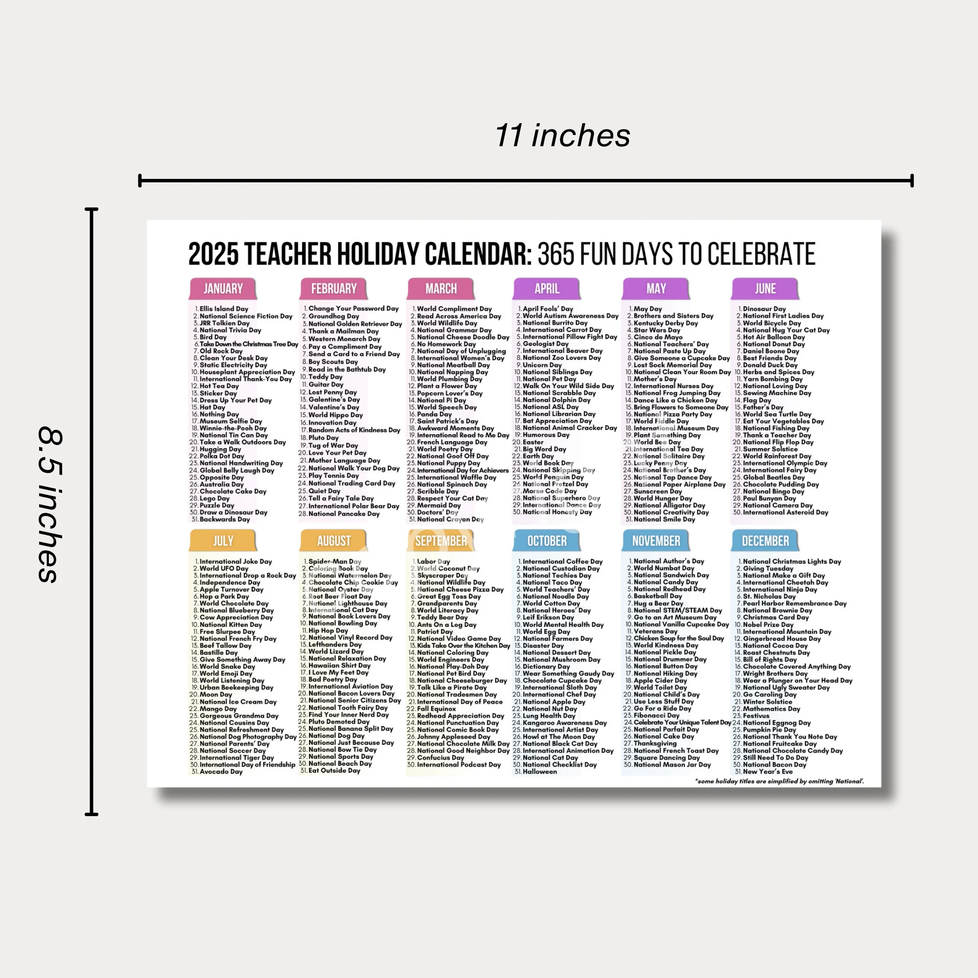 Teacher National Days Calendar Printable 2024 And 2025 National Holidays Calendar Fun Content Calendar 2024 2025 I Weird Holidays Etsy Teacher National Days Calendar Printable 2024 And 2025 National Holidays Calendar Fun Content Calendar 2024 2025 I Weird Holidays Etsy