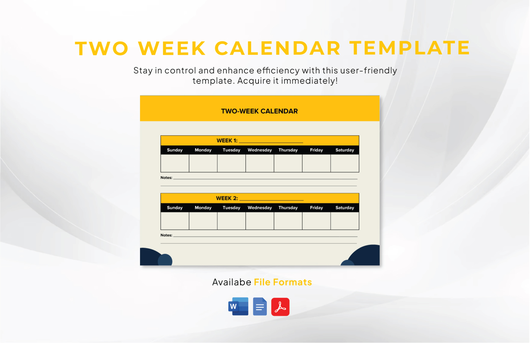Two Week Calendar Template In Word PDF Google Docs Pages Download Template Two Week Calendar Template In Word PDF Google Docs Pages Download Template