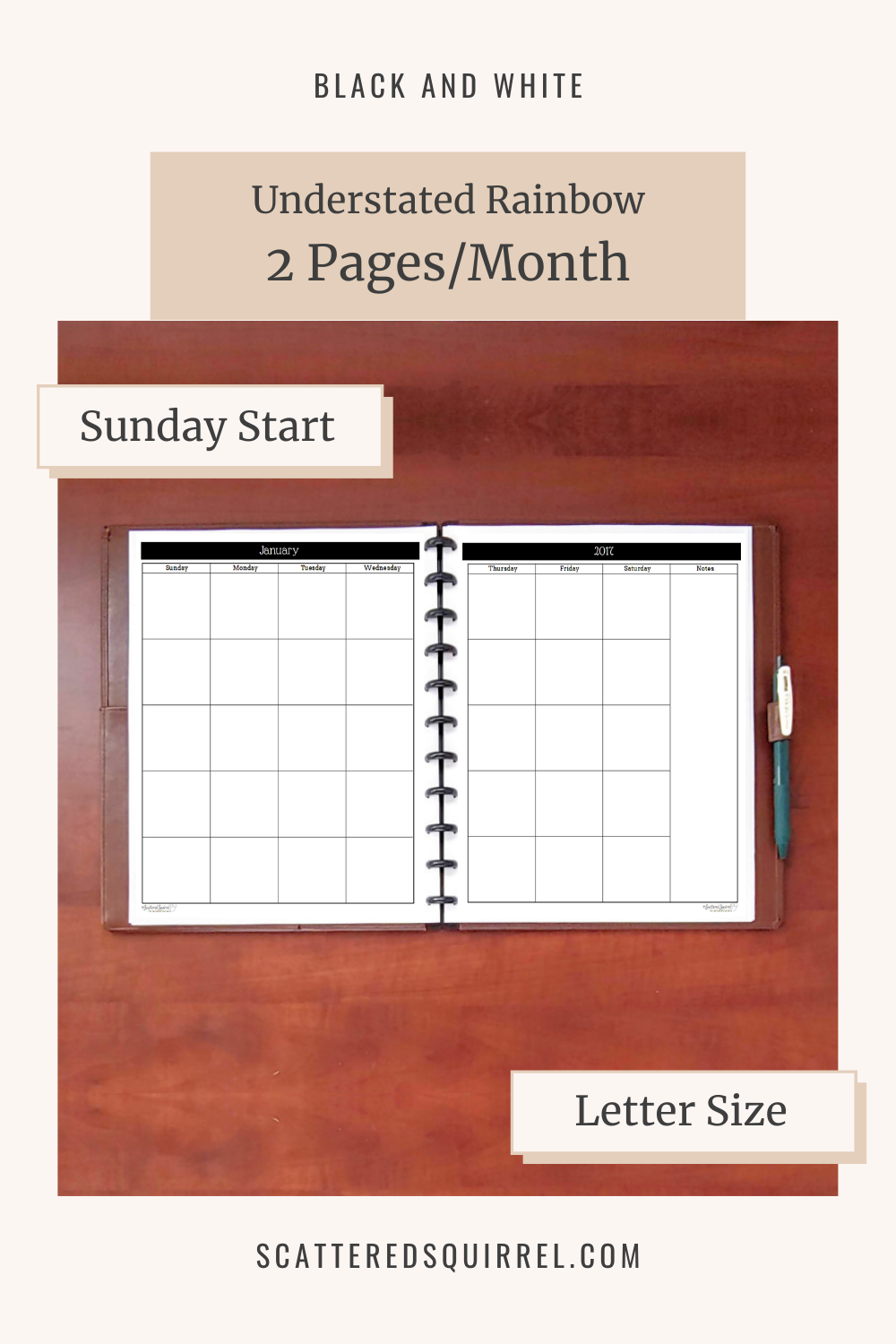 Double Month Printable Calendar