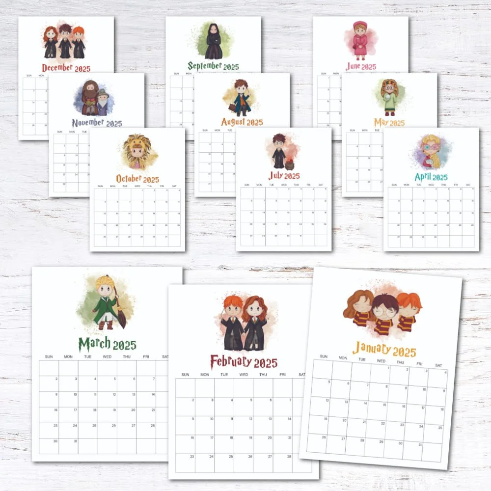 updated 2025 harry potter calendar krafty planner