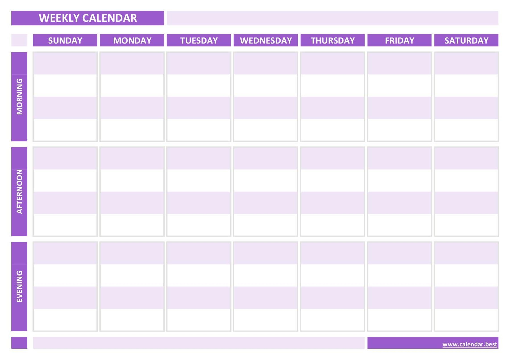 Printable Time Table Calendar