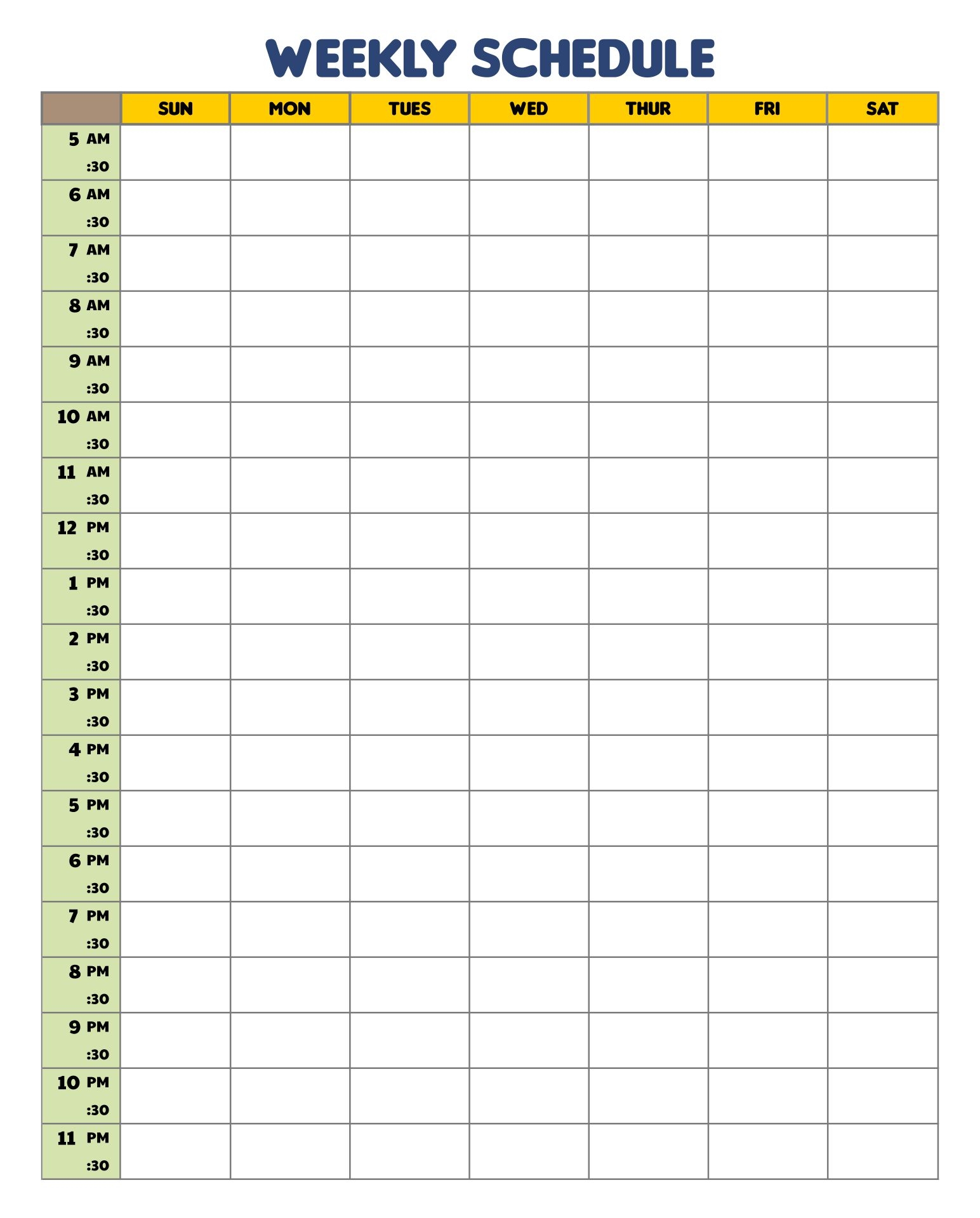 Weekly Calendar With Time Slots 13 Free PDF Printables Printablee
