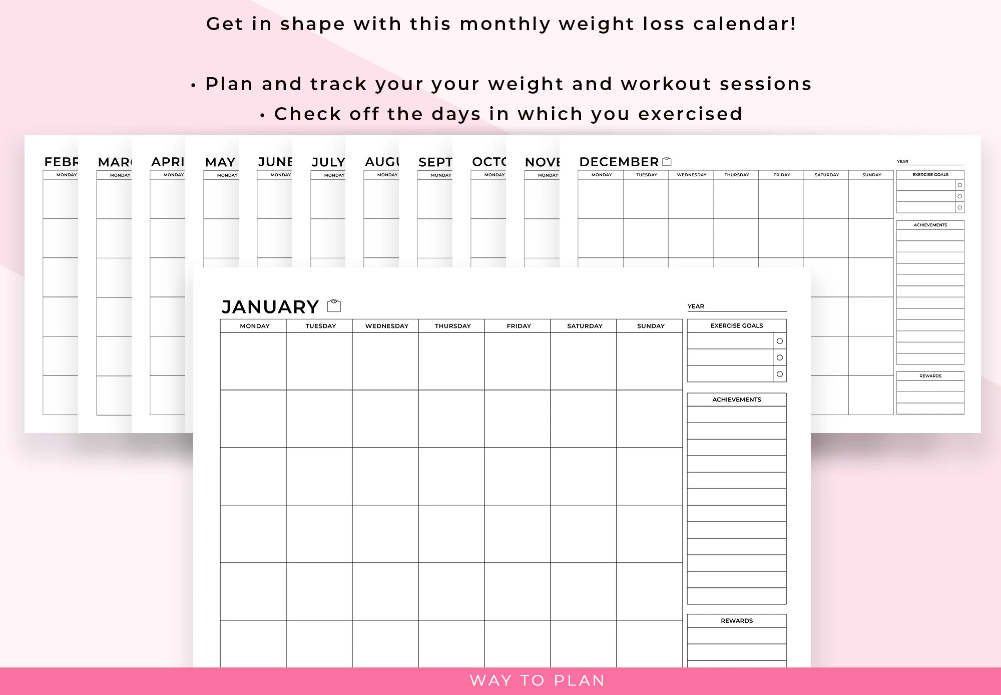 Weight Loss Calendar 2025 Monthly Weight Loss For Accountability Etsy Weight Loss Calendar 2025 Monthly Weight Loss For Accountability Etsy
