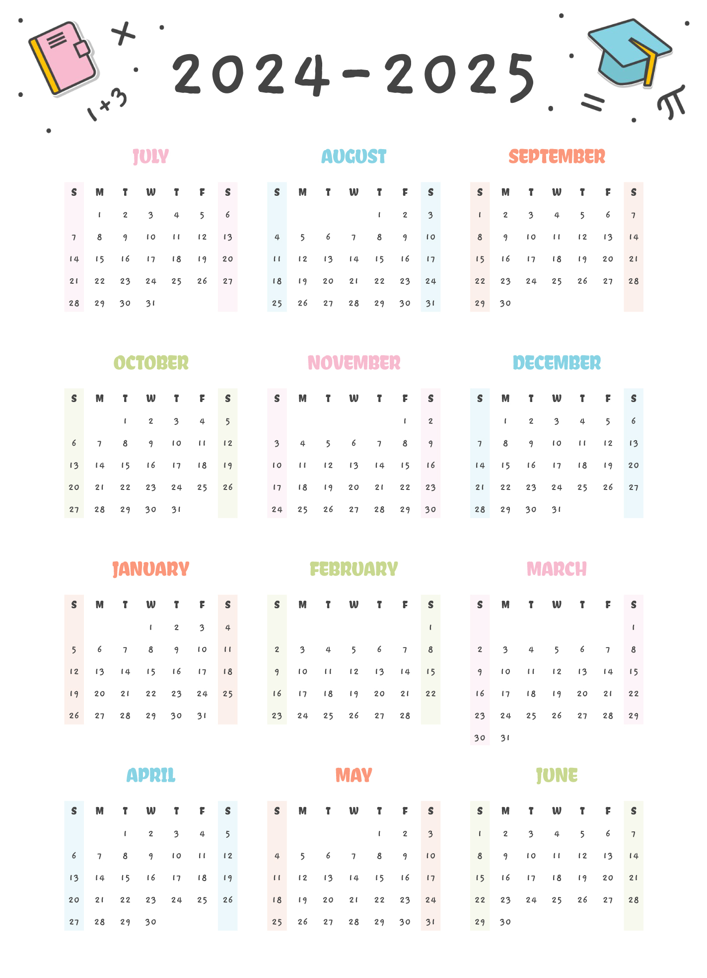 Google Calendar 2025 Printable